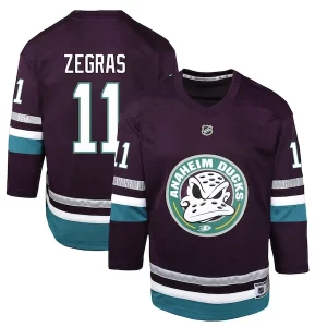 Gorgeous Trevor Zegras Anaheim Ducks Youth 30th Anniversary Replica Player Jersey – Purple