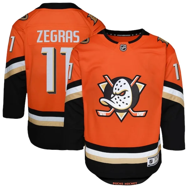 Splendid Trevor Zegras Anaheim Ducks Youth Premier Player Jersey Orange/Black