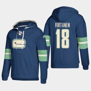 Magnificent Vancouver Canucks #18 Jake Virtanen Blue adidas Lace Up Pullover Hoodie