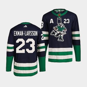Gorgeous Vancouver Canucks #23 Oliver Ekman Larsson Men's adidas Reverse Retro 2.0 Authentic Player Jersey   Navy