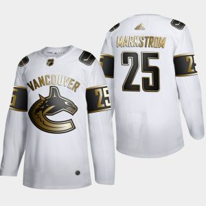 First - rate Vancouver Canucks #25 Jacob Markstrom Men's Adidas White Golden Edition Limited Stitched NHL Jersey