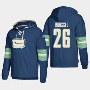 Exquisite Vancouver Canucks #26 Antoine Roussel Blue adidas Lace Up Pullover Hoodie
