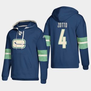First - rate Vancouver Canucks #4 Michael Del Zotto Blue adidas Lace Up Pullover Hoodie