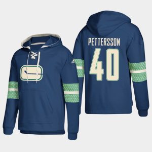 First - rate Vancouver Canucks #40 Elias Pettersson Blue adidas Lace Up Pullover Hoodie