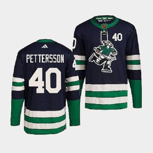 Exceptional Vancouver Canucks #40 Elias Pettersson Men's adidas Reverse Retro 2.0 Authentic Player Jersey   Navy