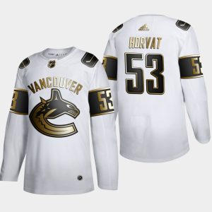 Exceptional Vancouver Canucks #53 Bo Horvat Men's Adidas White Golden Edition Limited Stitched NHL Jersey