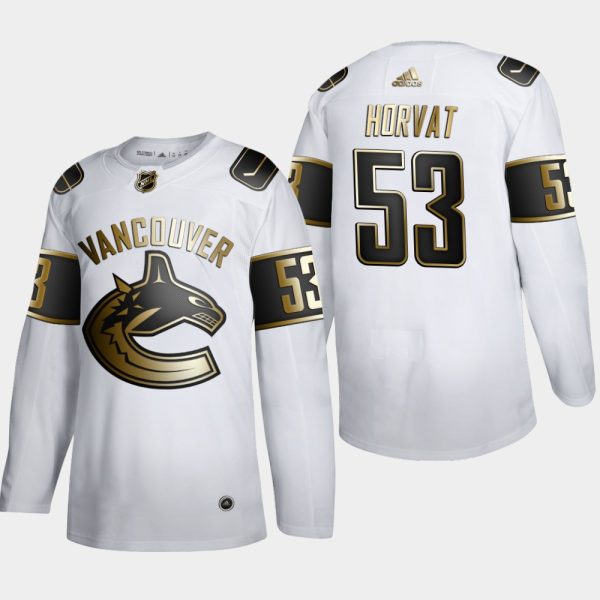 Exceptional Vancouver Canucks #53 Bo Horvat Men's Adidas White Golden Edition Limited Stitched NHL Jersey