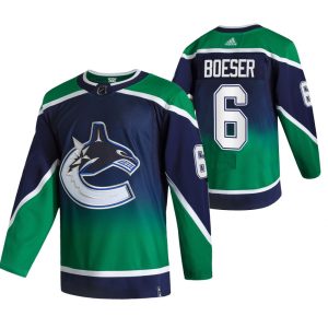 Splendid Vancouver Canucks #6 Brock Boeser Green Men's Adidas 2020 21 Reverse Retro Alternate NHL Jersey