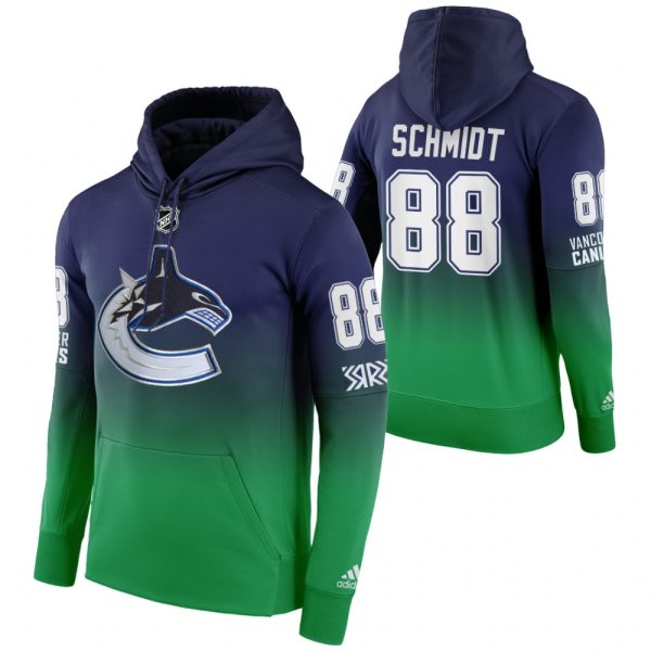 Premium Vancouver Canucks #88 Nate Schmidt Adidas Reverse Retro Pullover Hoodie Green