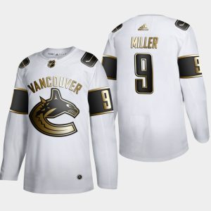 Premium Vancouver Canucks #9 JT Miller Men's Adidas White Golden Edition Limited Stitched NHL Jersey