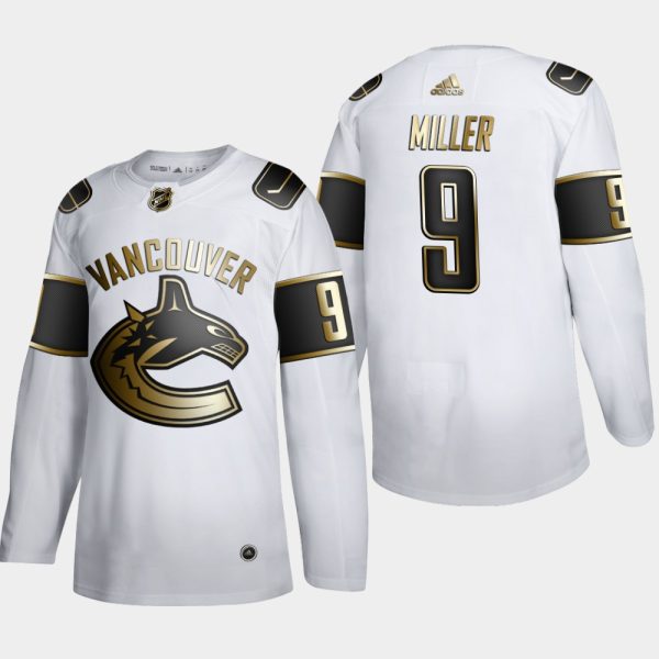 Premium Vancouver Canucks #9 JT Miller Men's Adidas White Golden Edition Limited Stitched NHL Jersey