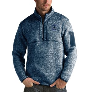 Stunning Vancouver Canucks Antigua Fortune Quarter Zip Pullover Jacket Royal
