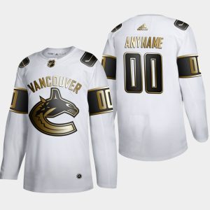 Gorgeous Vancouver Canucks Custom Men's Adidas White Golden Edition Limited Stitched NHL Jersey