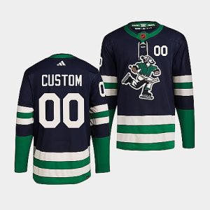 Superior Vancouver Canucks Custom Men's adidas Reverse Retro 2.0 Authentic Player Jersey   Black