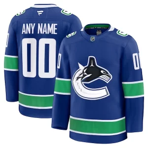 First - rate Vancouver Canucks Home Premium Custom Jersey   Blue/White