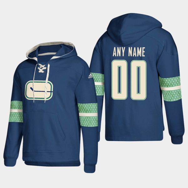 Magnificent Vancouver Canucks Personalized Lace Up Pullover Hoodie Blue