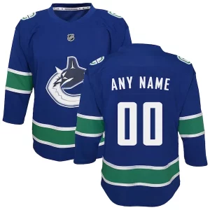 Exceptional Vancouver Canucks Youth Replica Custom Jersey   Blue