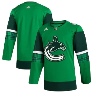 Stunning Vancouver Canucks adidas 2023 St. Patrick's Day Primegreen Authentic Jersey   Kelly Green