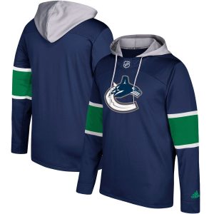 Stunning Vancouver Canucks adidas Silver Jersey Pullover Hoodie Navy
