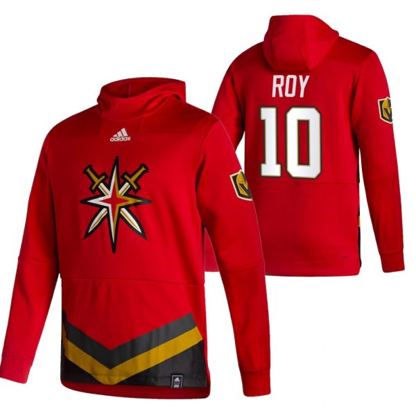 First - rate Vegas Golden Knights #10 Nicolas Roy Adidas Reverse Retro Pullover Hoodie Red