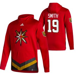 Stunning Vegas Golden Knights #19 Reilly Smith Adidas Reverse Retro Pullover Hoodie Red