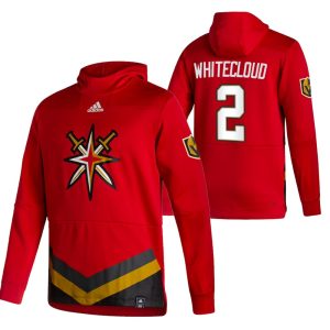 Exceptional Vegas Golden Knights #2 Zach Whitecloud Adidas Reverse Retro Pullover Hoodie Red