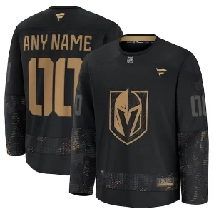 Splendid Vegas Golden Knights 2024 Military Appreciation Personalized Long Sleeve Practice Jersey   Black