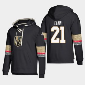 Exceptional Vegas Golden Knights #21 Cody Eakin Black adidas Lace Up Pullover Hoodie