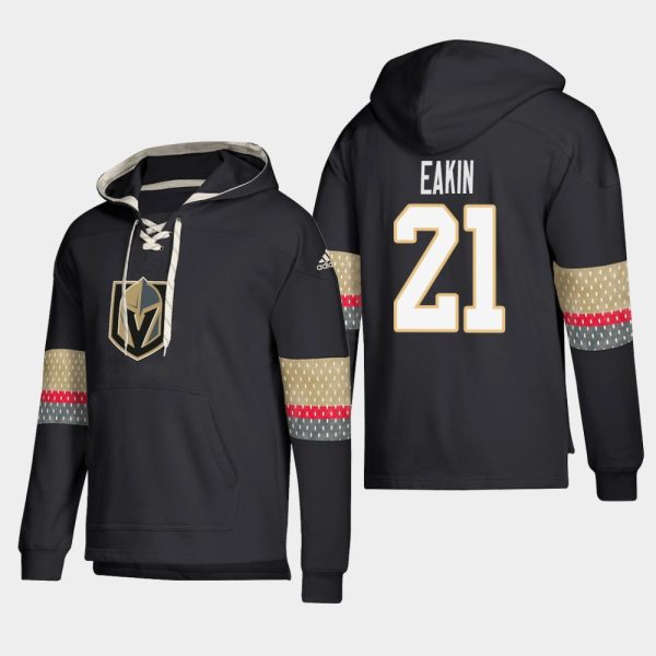 Exceptional Vegas Golden Knights #21 Cody Eakin Black adidas Lace Up Pullover Hoodie