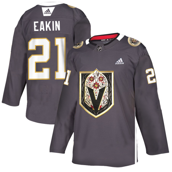 Stunning Vegas Golden Knights #21 Cody Eakin Men's Grey Adidas Latino Heritage Night Stitched NHL Jersey