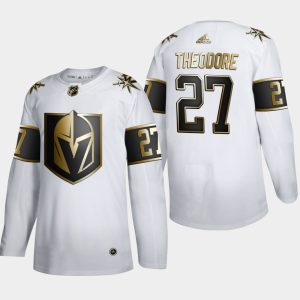 Magnificent Vegas Golden Knights #27 Shea Theodore Men's Adidas White Golden Edition Limited Stitched NHL Jersey