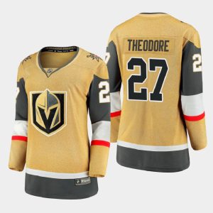 Magnificent Vegas Golden Knights #27 Shea Theodore Women 2020 21 Player Alternate Stitched NHL Jersey Gold