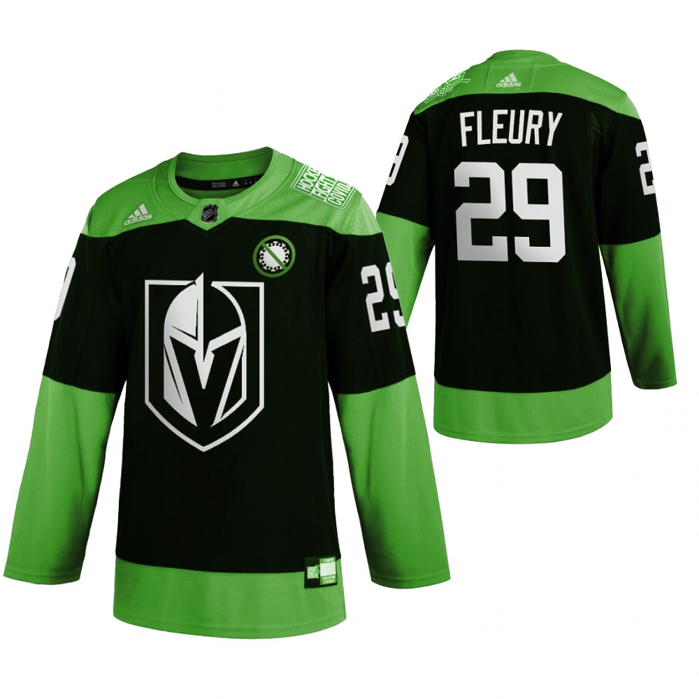 Exquisite Vegas Golden Knights #29 Marc Andre Fleury Men's Adidas Green Hockey Fight nCoV Limited NHL Jersey