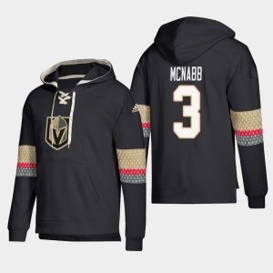 Stunning Vegas Golden Knights #3 Brayden McNabb Black adidas Lace Up Pullover Hoodie