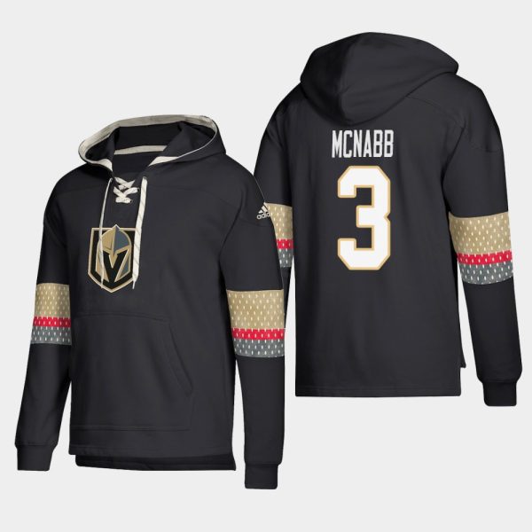 Stunning Vegas Golden Knights #3 Brayden McNabb Black adidas Lace Up Pullover Hoodie