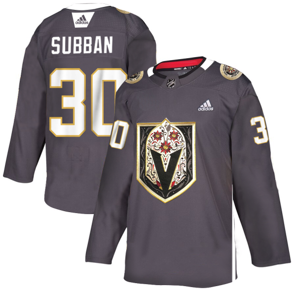 Premium Vegas Golden Knights #30 Malcolm Subban Men's Grey Adidas Latino Heritage Night Stitched NHL Jersey