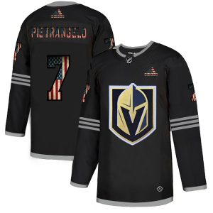 Magnificent Vegas Golden Knights #7 Alex Pietrangelo Adidas Men's Black USA Flag Limited NHL Jersey