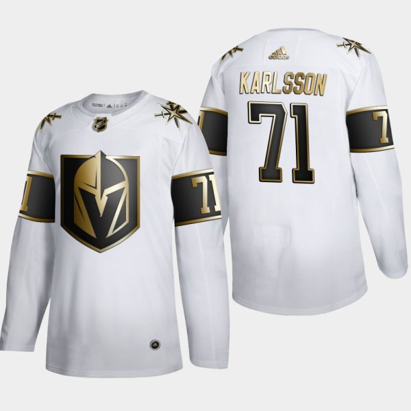 Premium Vegas Golden Knights #71 William Karlsson Men's Adidas White Golden Edition Limited Stitched NHL Jersey