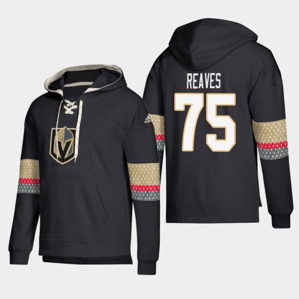 Splendid Vegas Golden Knights #75 Ryan Reaves Black adidas Lace Up Pullover Hoodie