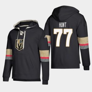 Gorgeous Vegas Golden Knights #77 Brad Hunt Black adidas Lace Up Pullover Hoodie