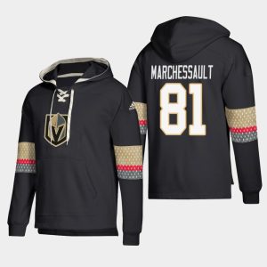 Premium Vegas Golden Knights #81 Jonathan Marchessault Black adidas Lace Up Pullover Hoodie