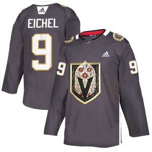 Magnificent Vegas Golden Knights #9 Jack Eichel Men's Grey Adidas Latino Heritage Night Stitched NHL Jersey