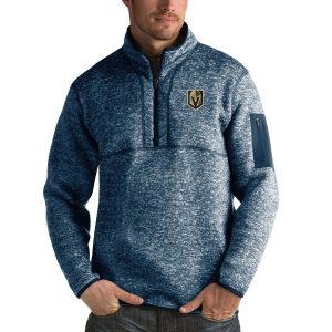 Magnificent Vegas Golden Knights Antigua Fortune Quarter Zip Pullover Jacket Royal