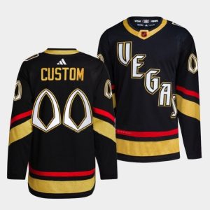 Outstanding Vegas Golden Knights Custom Men's adidas Reverse Retro 2.0 Authentic Player Jersey   Black