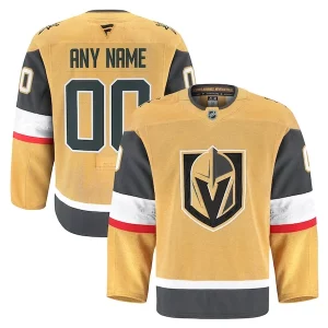 Outstanding Vegas Golden Knights Home Authentic Pro Custom Jersey   Gold