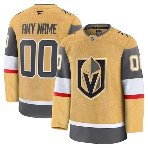 Premium Vegas Golden Knights Home Premium Custom Jersey   Gold/Gray/White