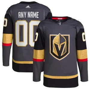 Stunning Vegas Golden Knights adidas Alternate Primegreen Authentic Custom Jersey   Gray