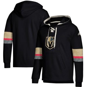 First - rate Vegas Golden Knights adidas Jersey Lace Up Pullover Hoodie Black