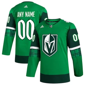 Premium Vegas Golden Knights adidas St. Patrick's Day Authentic Custom Jersey   Kelly Green
