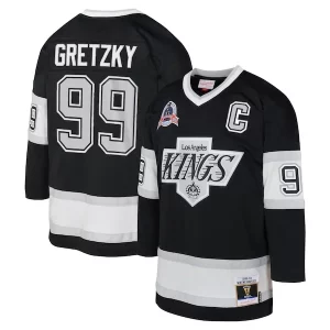 Exquisite Wayne Gretzky Los Angeles Kings Youth 1992 Blue Line Player Jersey   Black